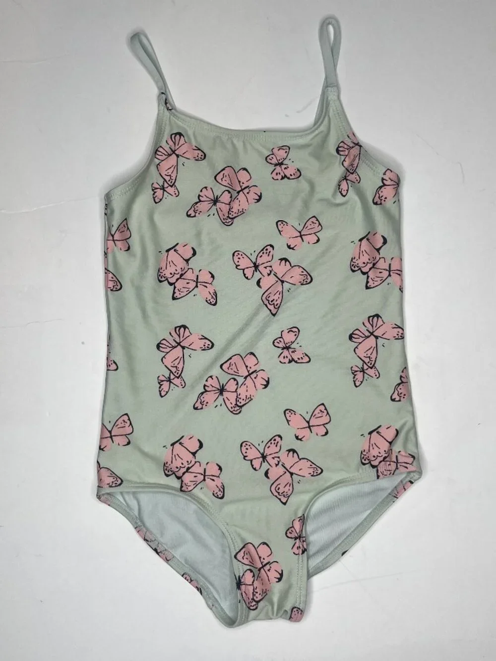 H&M Girls Mint Green Pink Butterfly One Piece Swimsuit Size 5T 6 Y2K Fairycore